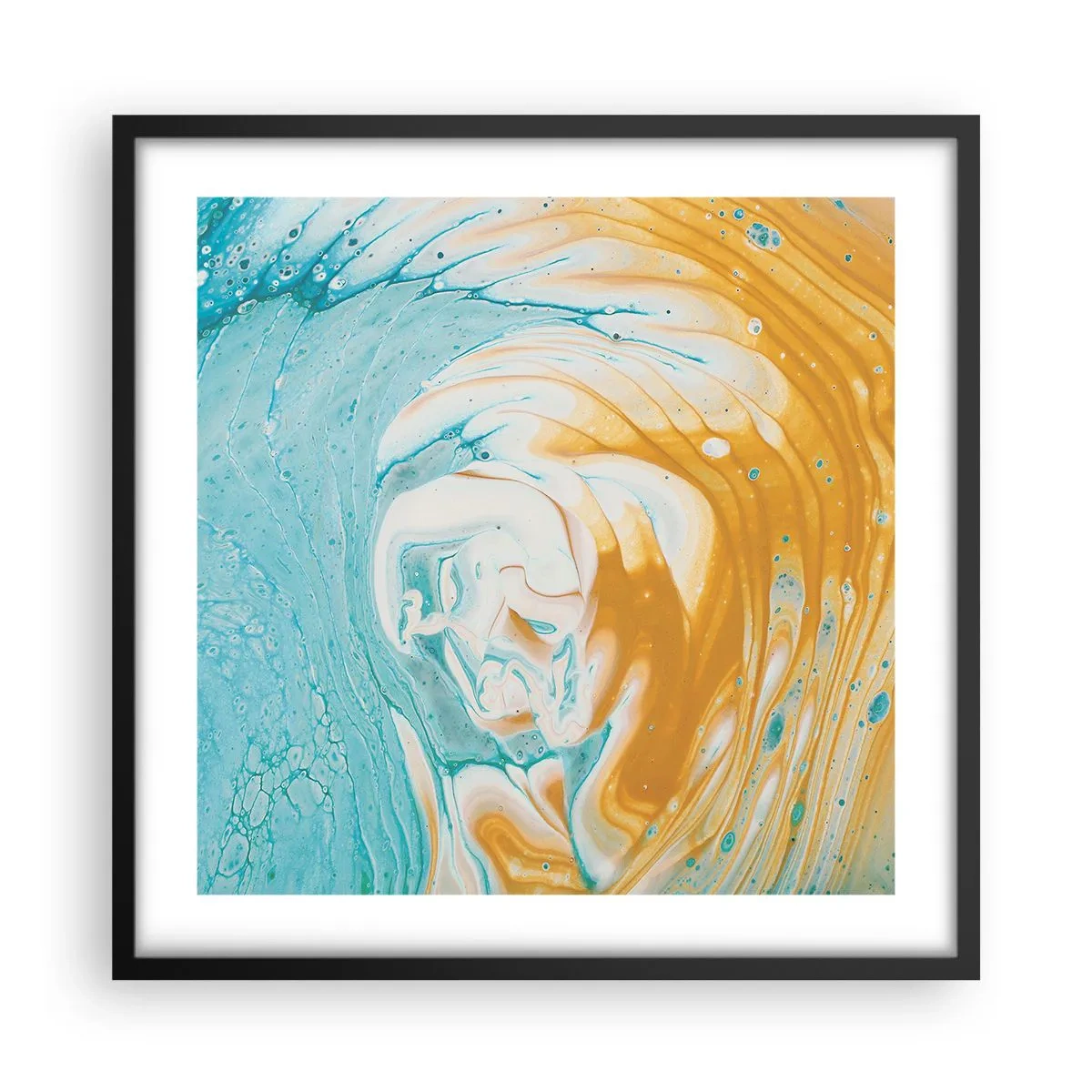 Affiche dans un cadre noir - Poster - Tourbillon pastel - 50x50 cm