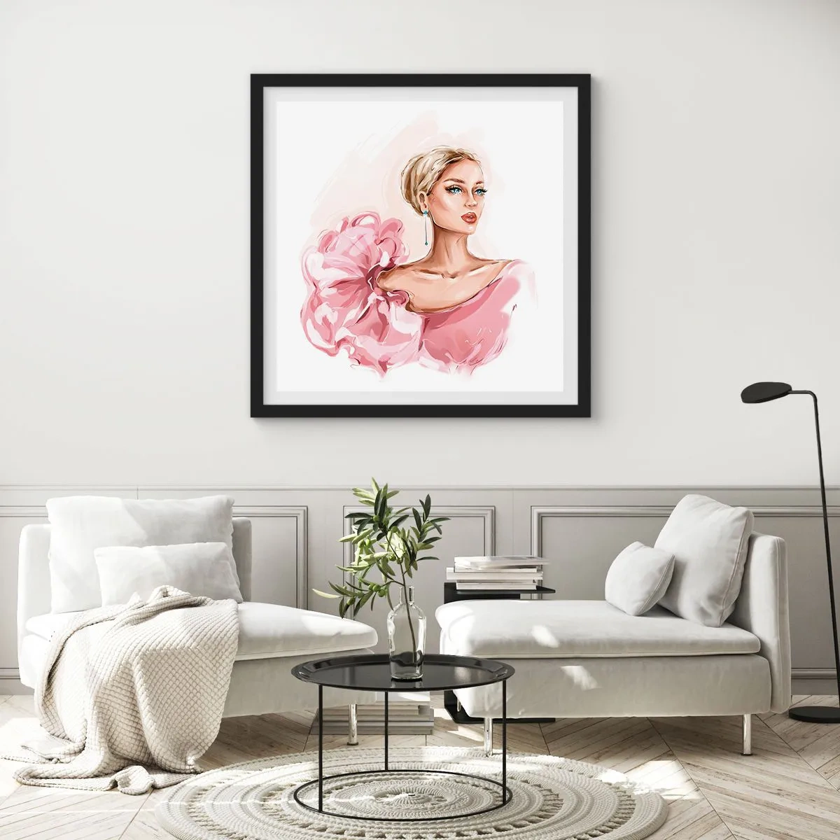 Affiche dans un cadre noir - Poster - Comme peinte... - 40x40 cm