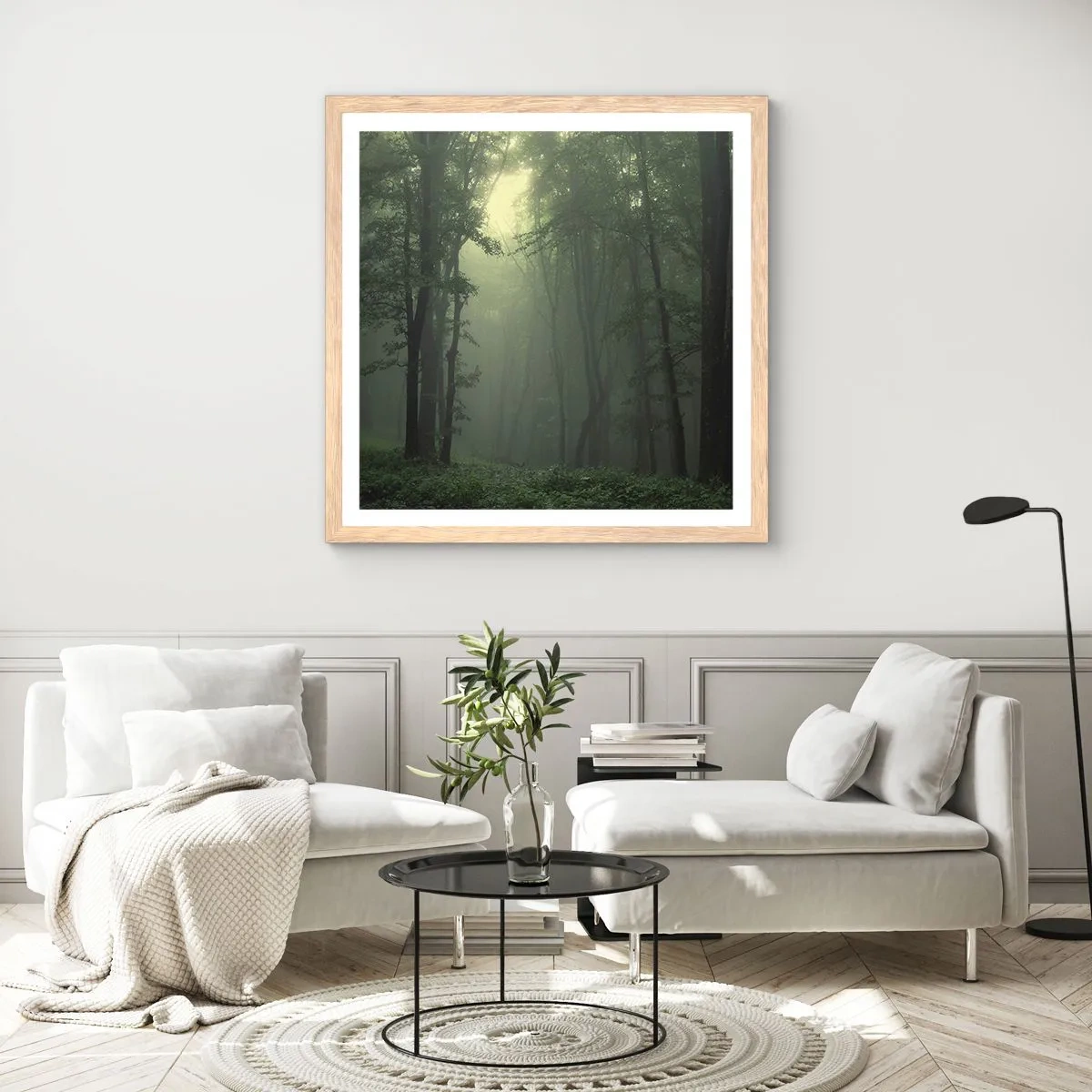 Affiche dans un chêne clair - Poster - Avant qu'il ne se réveille - 50x50 cm