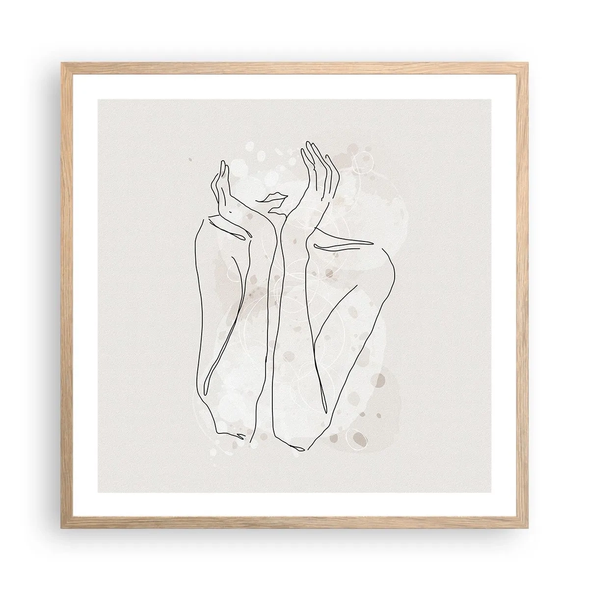 Affiche dans un chêne clair - Poster - Instant de rêve - 60x60 cm