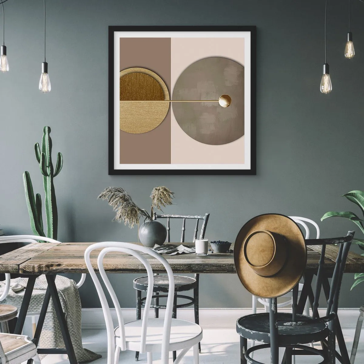 Affiche dans un cadre noir - Poster - Équilibre parfait - 60x60 cm