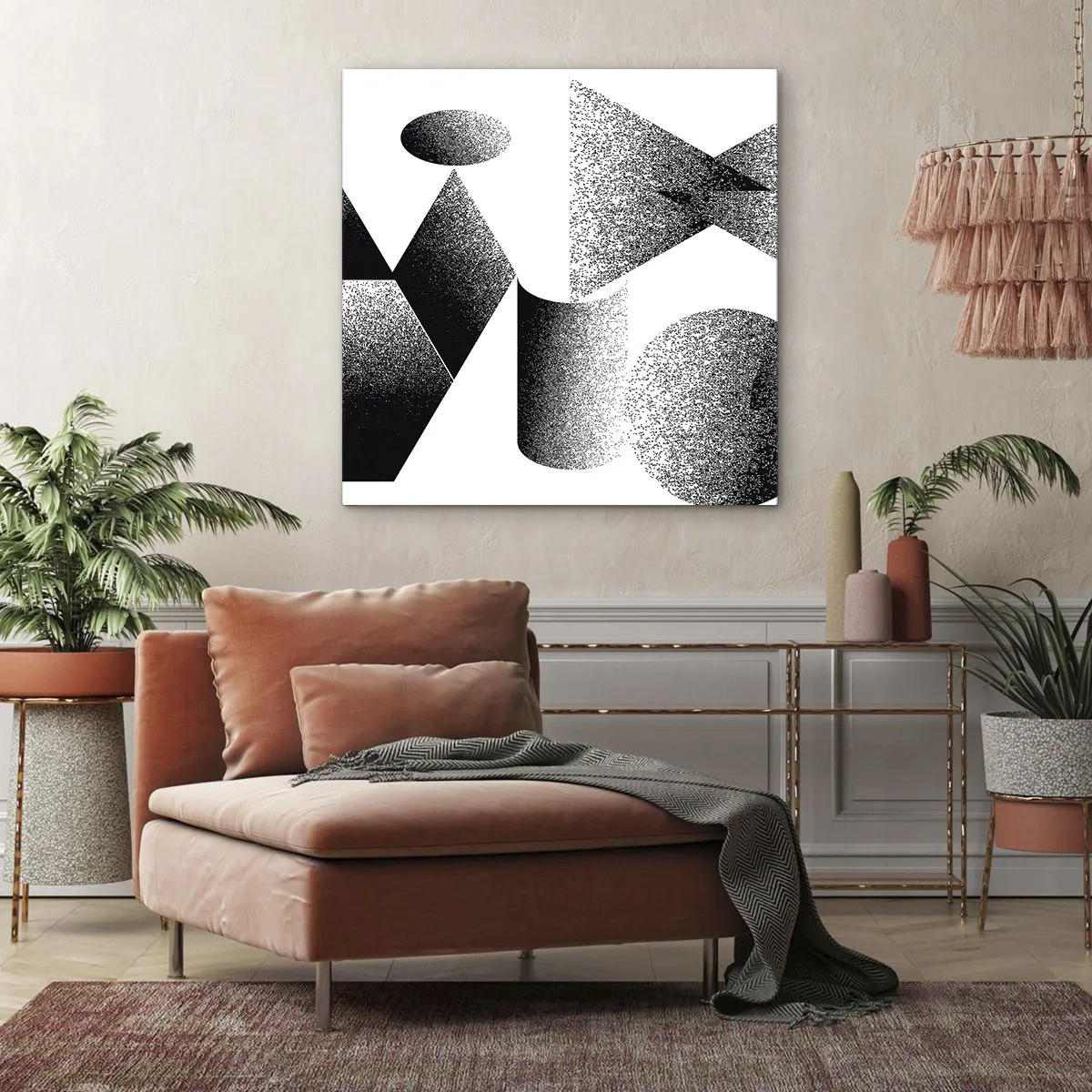 Impression sur toile - Image sur toile - Angles et ovales - 40x40 cm