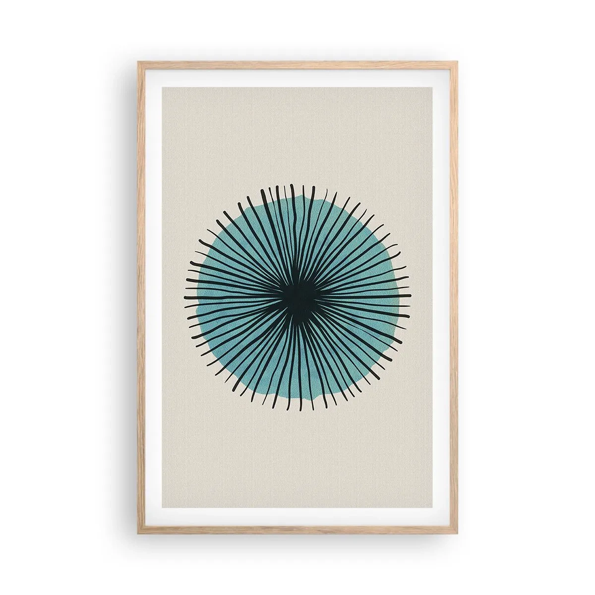 Affiche dans un chêne clair - Poster - Rayonnant dans l'azur - 61x91 cm