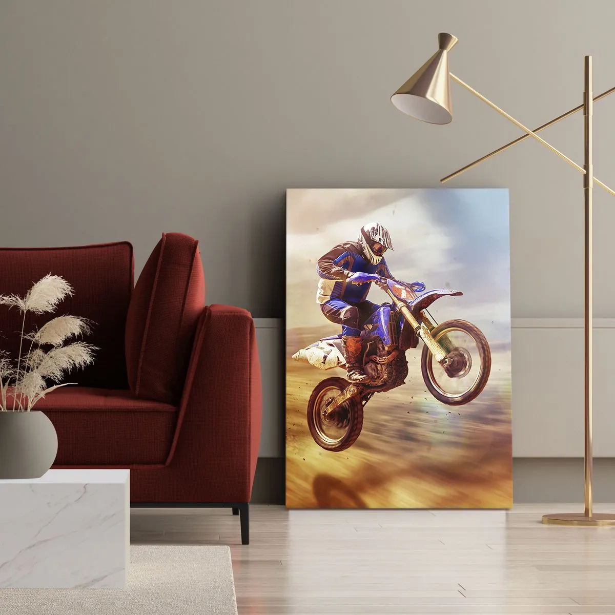 Impression sur toile - Image sur toile - Vertiges à moto - 65x120 cm