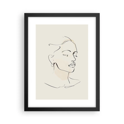 Affiche dans un cadre noir - Poster - Une ligne certaine - 30x40 cm