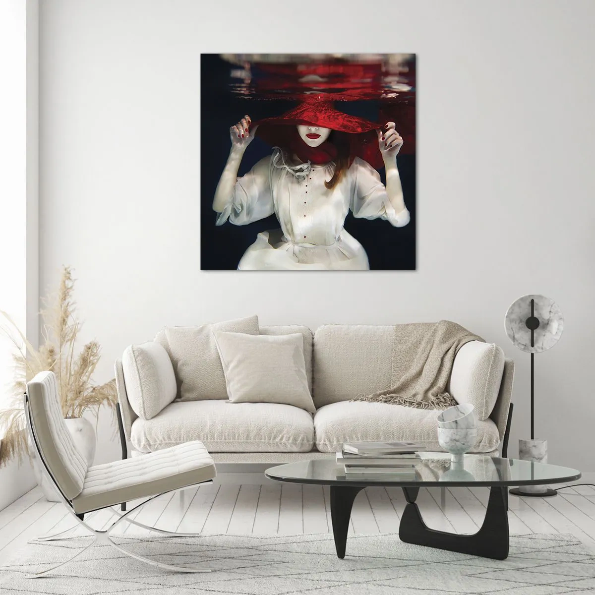 Impression sur verre - Image sur verre - Femme mystérieuse - 40x40 cm