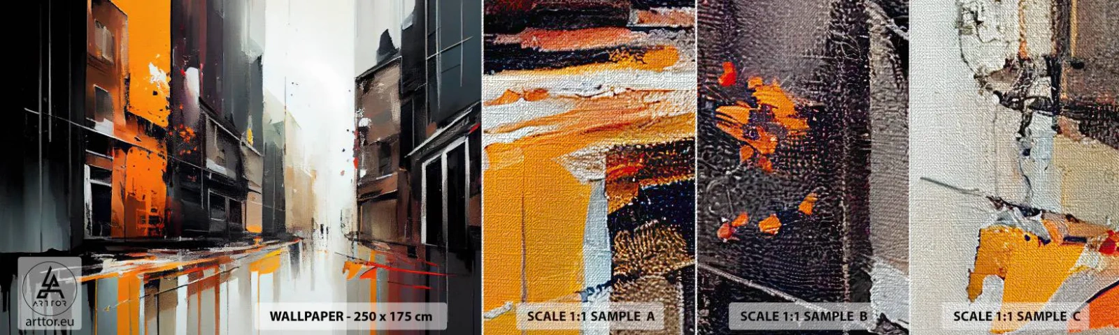 Échantillon de Papier Peint Premium Canvas - Jour de pluie - Architecture, Art moderne, Ville - 100x30 cm