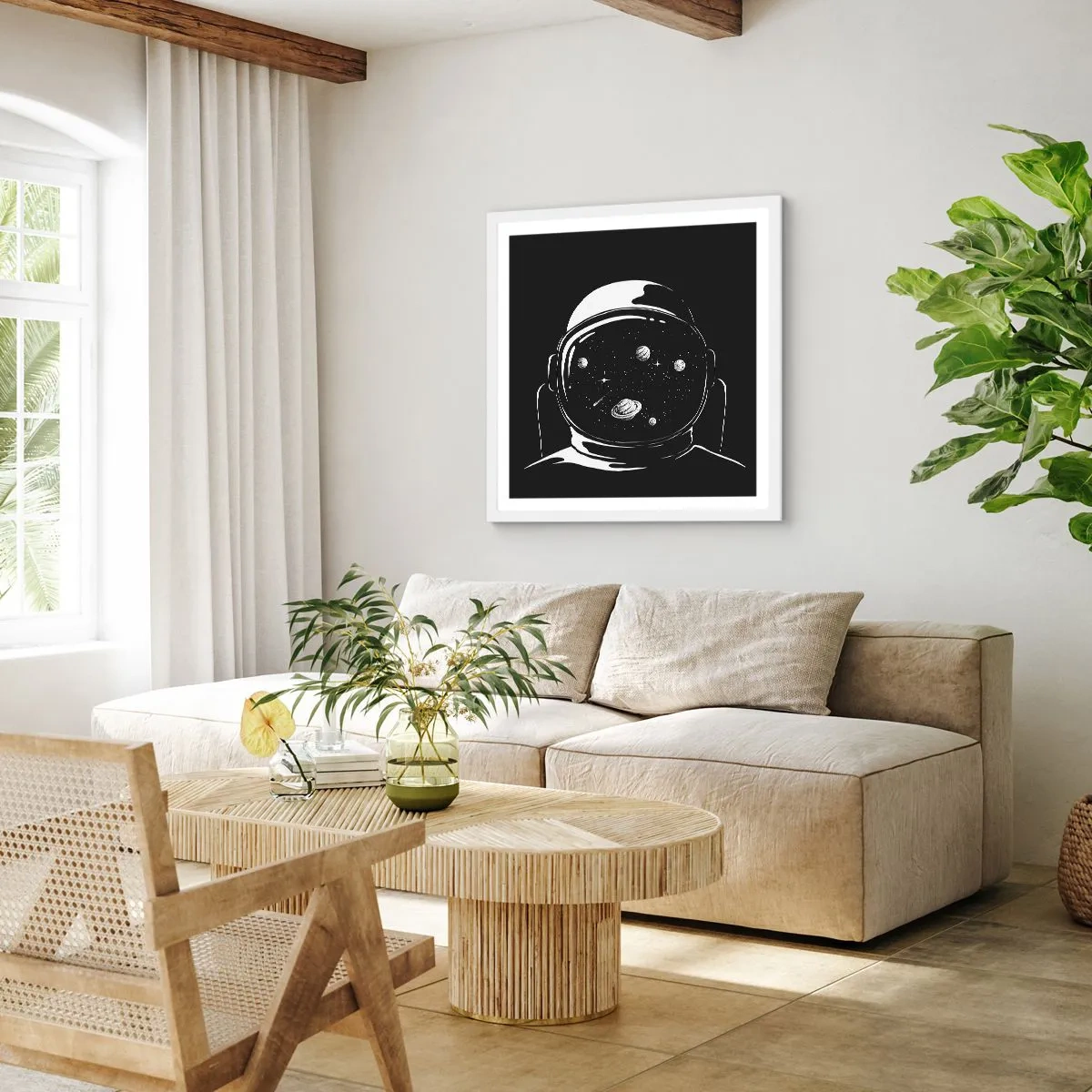 Affiche dans un cadre blanc - Poster - Sympa la vue - 60x60 cm