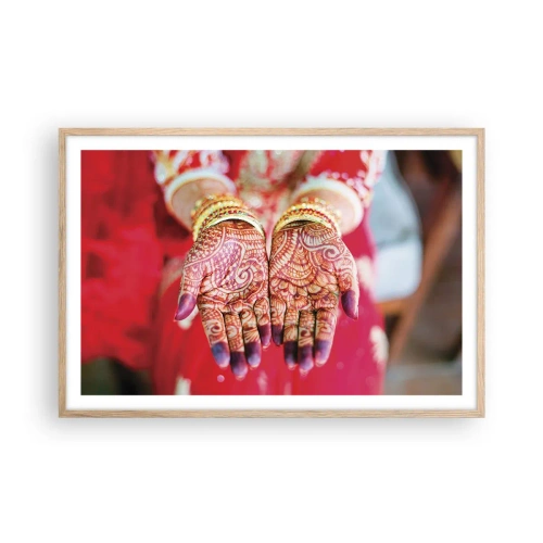 Affiche dans un chêne clair - Poster - Prêt à saisir votre chance - 91x61 cm