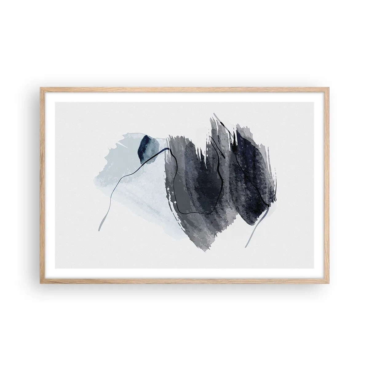 Affiche dans un chêne clair - Poster - Intensité et mouvement - 91x61 cm