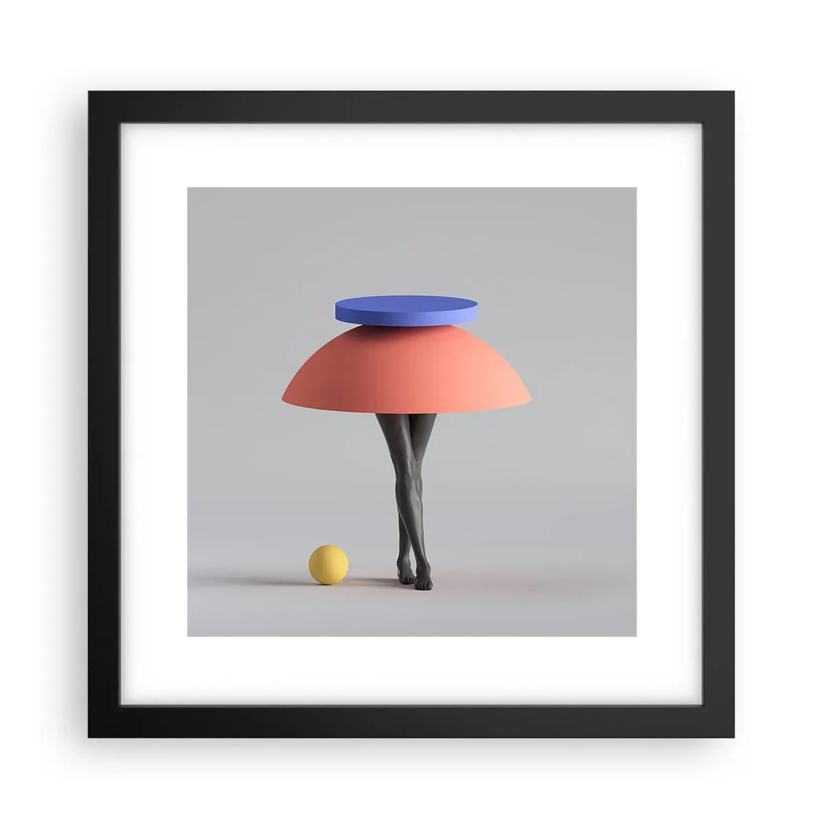 Affiche dans un cadre noir - Poster - Composition surréaliste - 30x30 cm