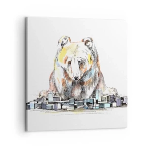 Impression sur toile - Image sur toile - Comment peut-on vivre ainsi ? - 50x50 cm