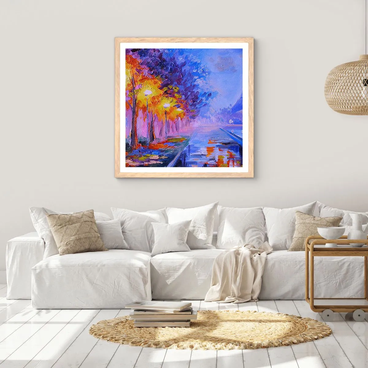 Affiche dans un chêne clair - Poster - Une ballade idéale - 50x50 cm