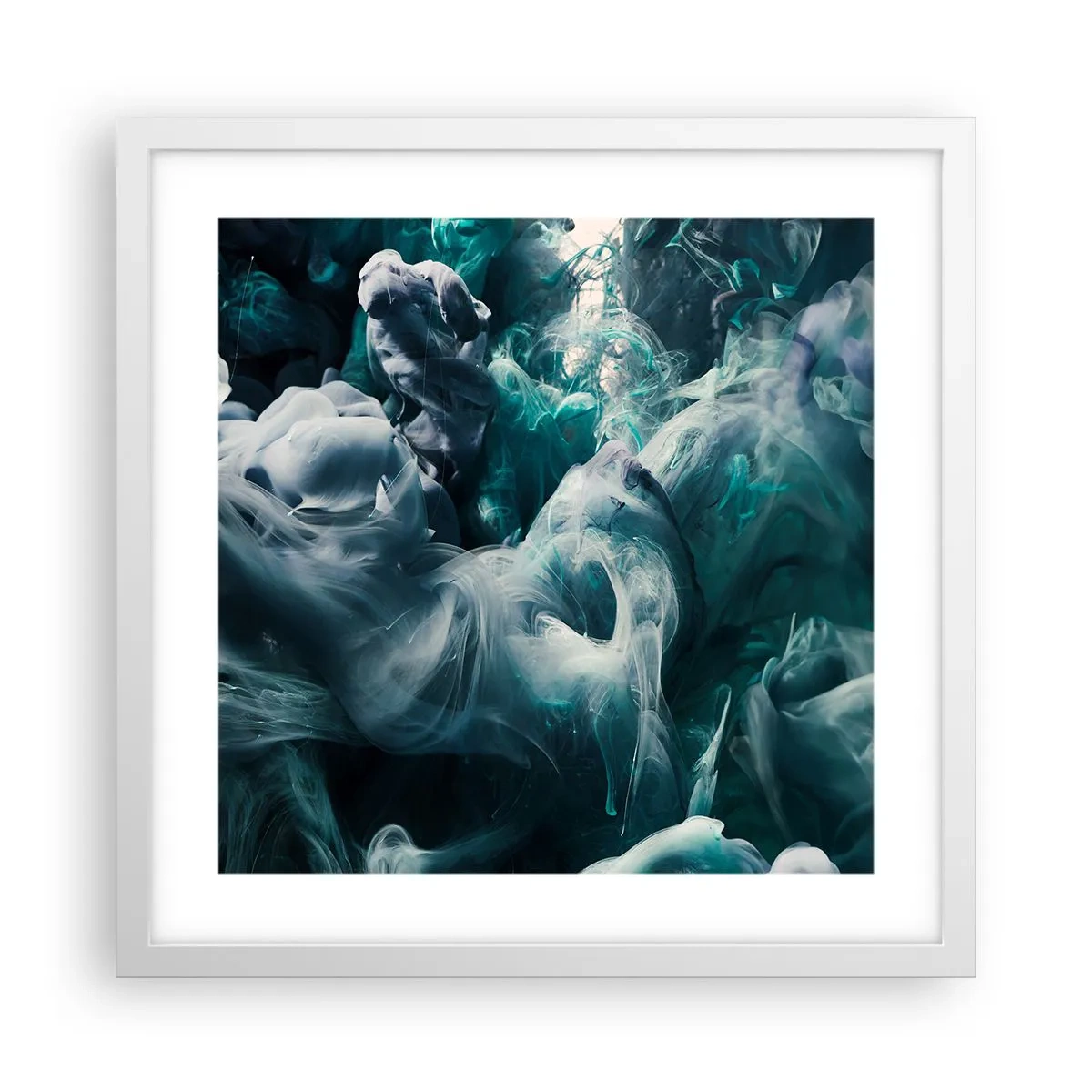 Affiche dans un cadre blanc - Poster - Mouvement des couleurs - 40x40 cm