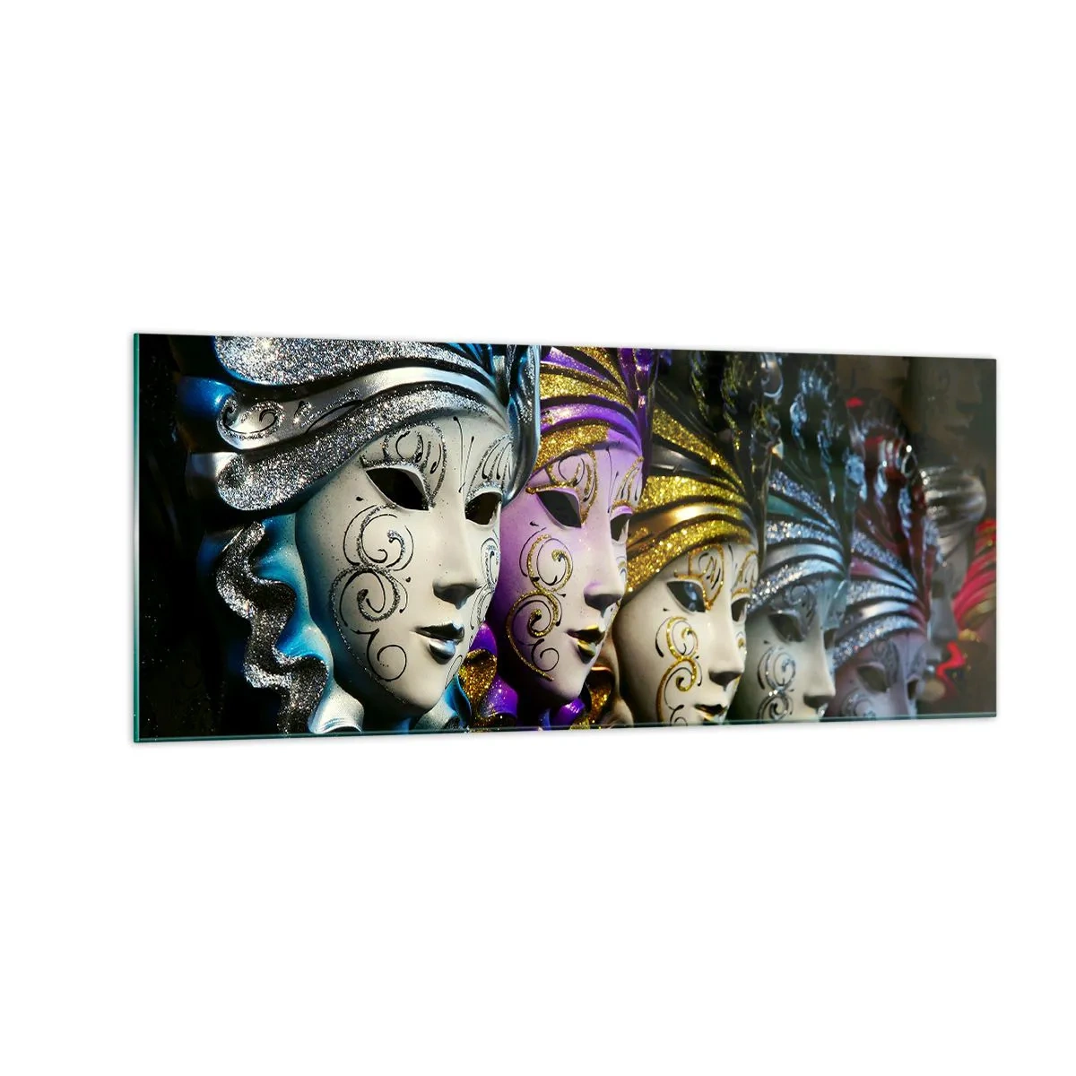 Impression sur verre - Image sur verre - Mystère en or et argent - 100x40 cm