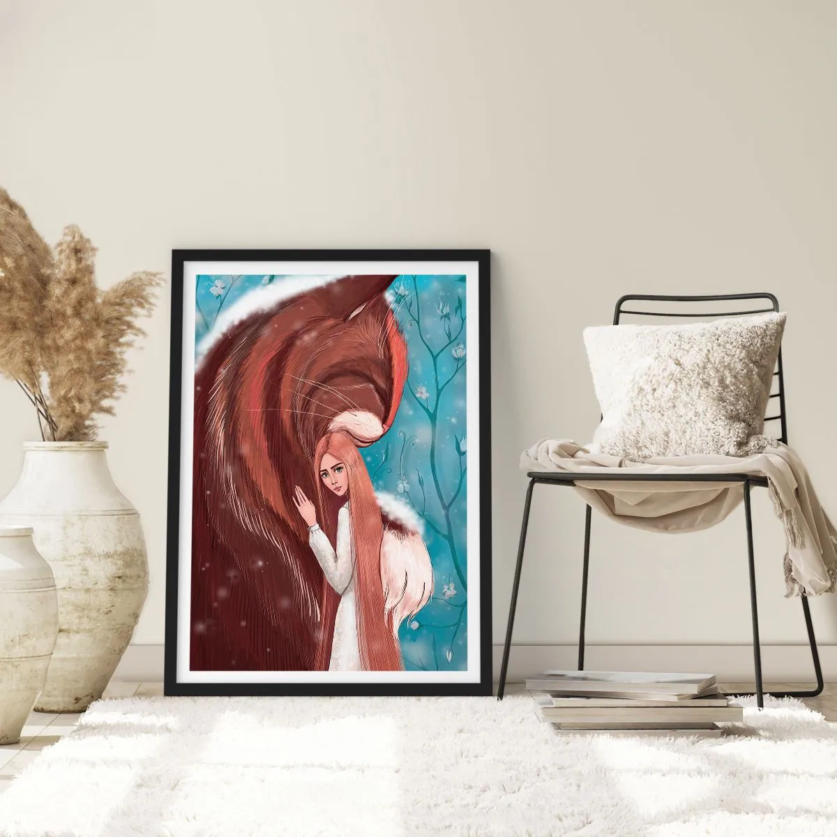 Affiche dans un cadre noir - Poster - Bienvenue dans le conte de fées - 30x40 cm