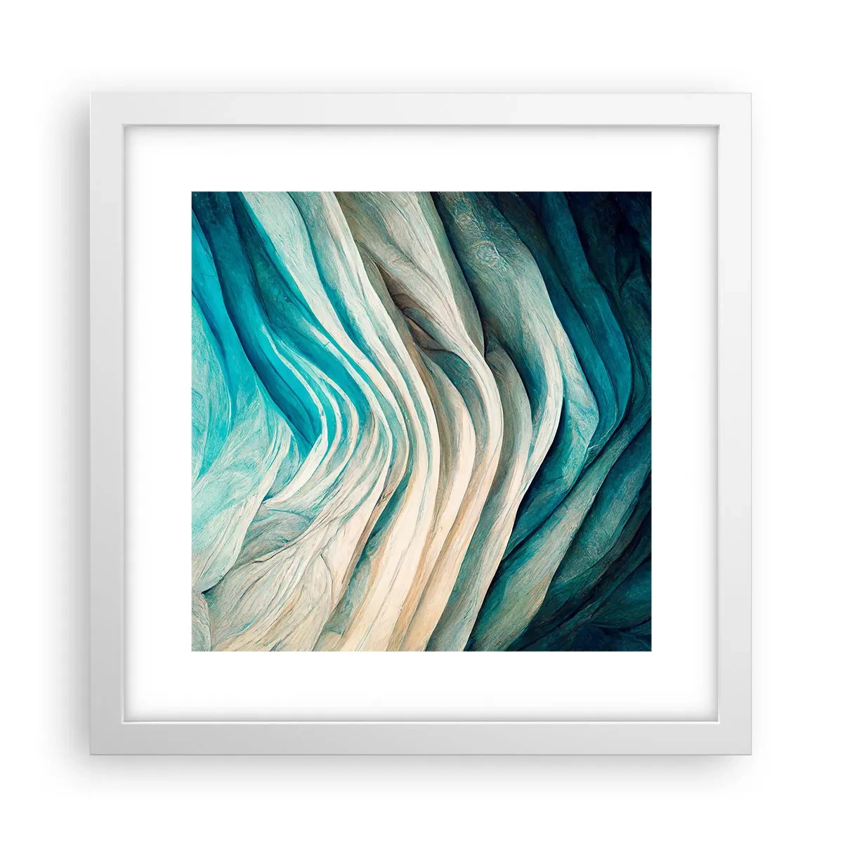 Affiche dans un cadre blanc - Poster - Insatiabilité bleue - 30x30 cm