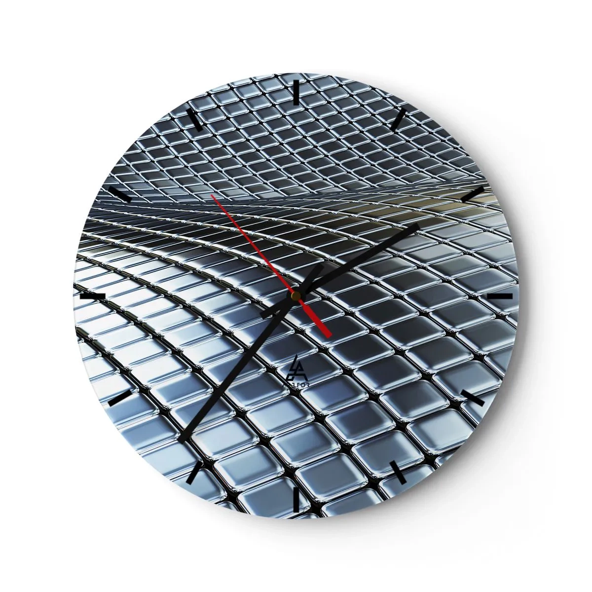 Horloge murale - Pendule murale - Vague argent métallique - 40x40 cm