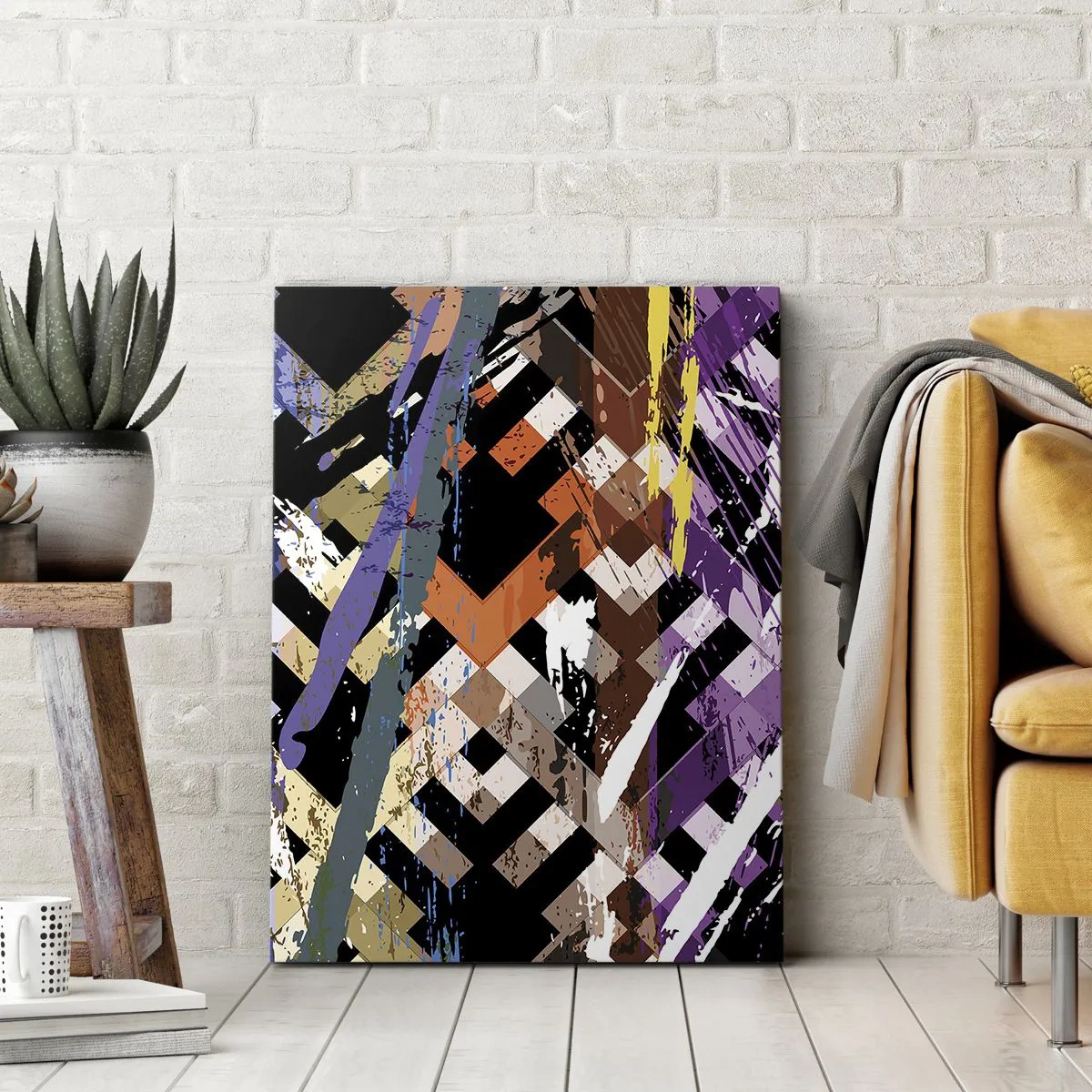 Impression sur toile - Image sur toile - Se mettre au carré - 65x120 cm