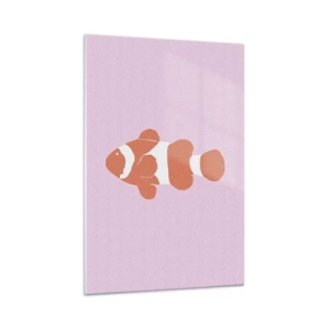 Impression sur verre - Image sur verre - En corail sur le visage et la queue - 70x100 cm