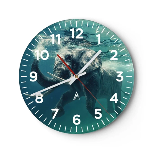 Horloge murale - Pendule murale - Tout le monde aime nager - 30x30 cm