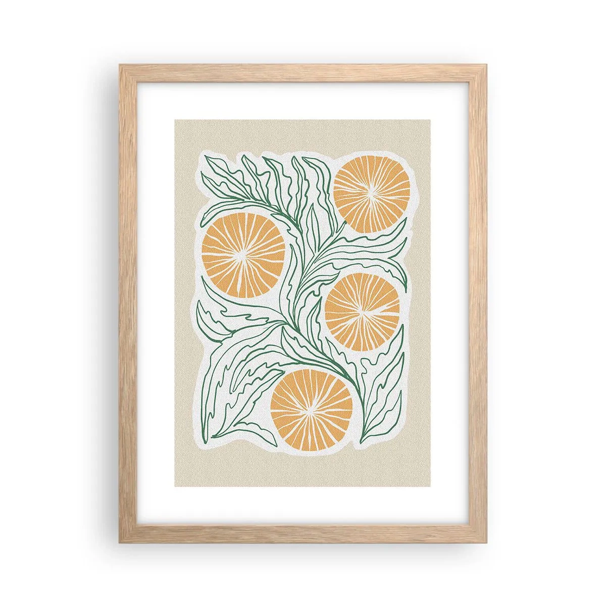 Affiche dans un chêne clair - Poster - Ethnique avec une pointe d'abstraction - 30x40 cm