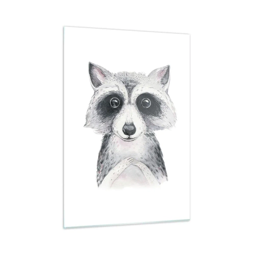 Impression sur verre - Image sur verre - Portrait d'un chien viverrin en noir et blanc - 50x70cm - Un moment pour s'émouvoir - Décoration murale moderne pour le salon et la chambre ARTTOR