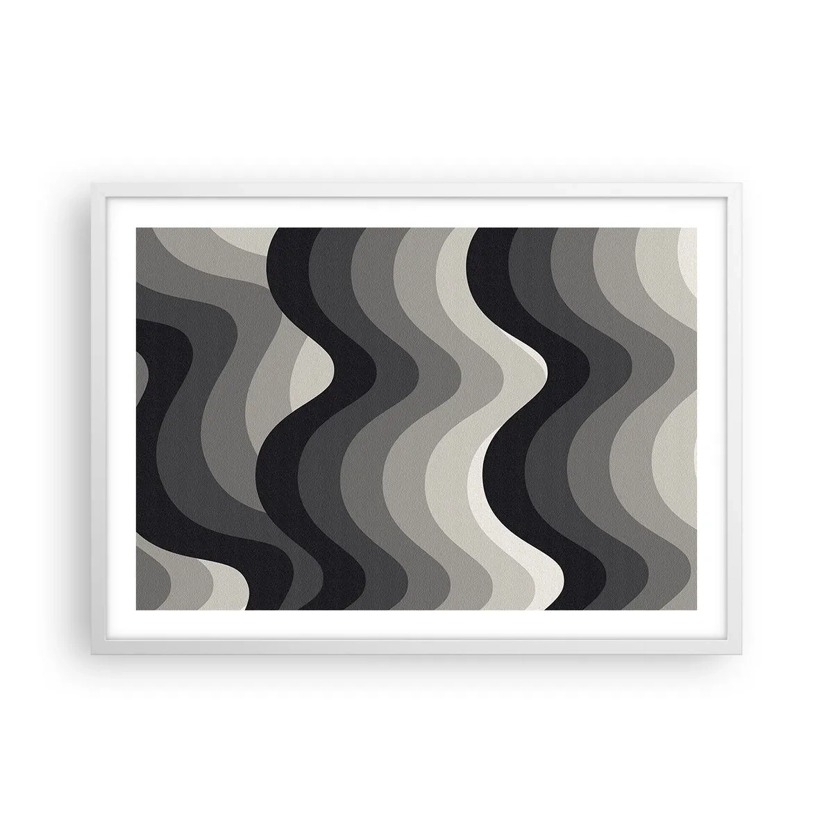 Affiche dans un cadre blanc - Poster - Vague après vague - 70x50 cm