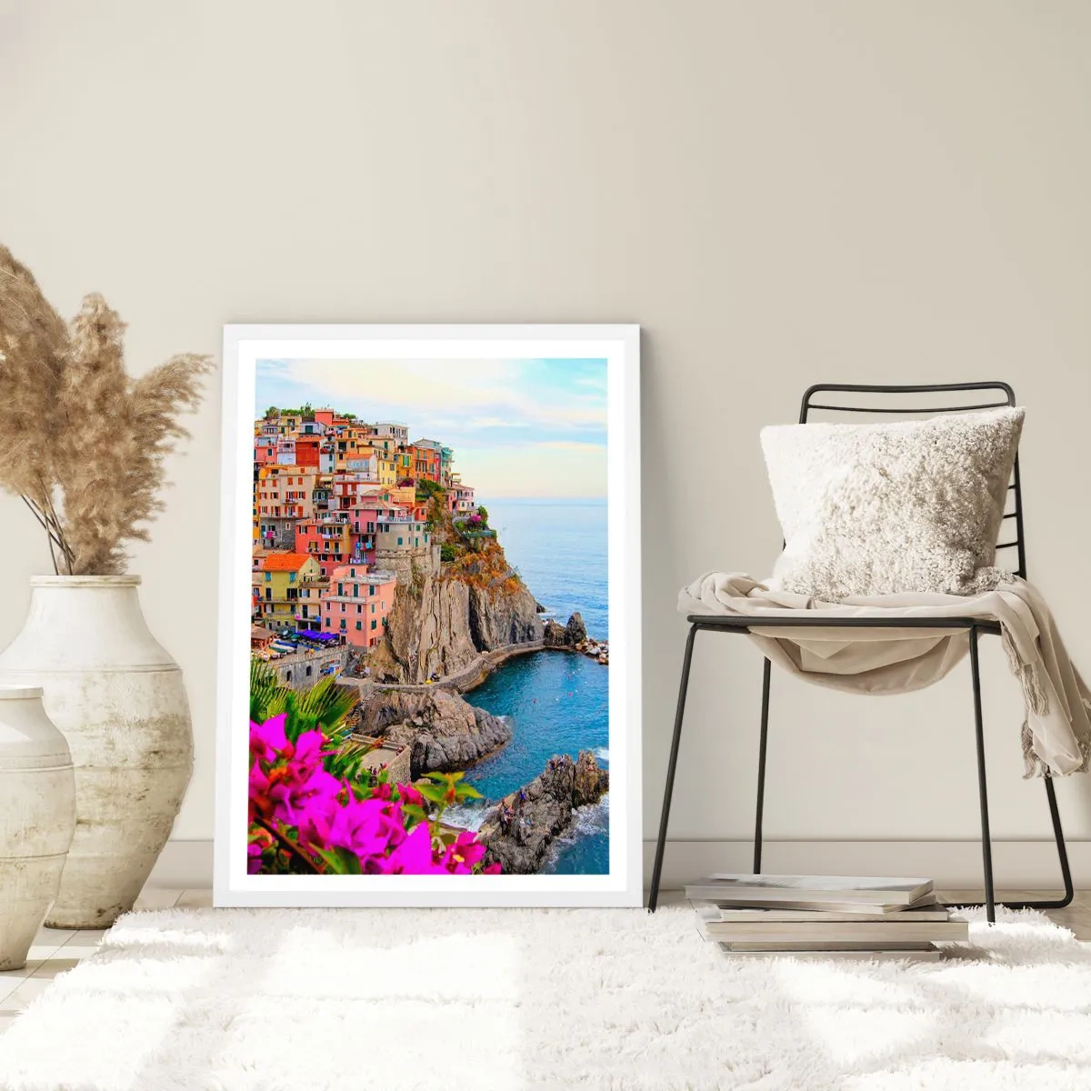 Affiche dans un cadre blanc - Poster - La ville qui rit - 40x50 cm