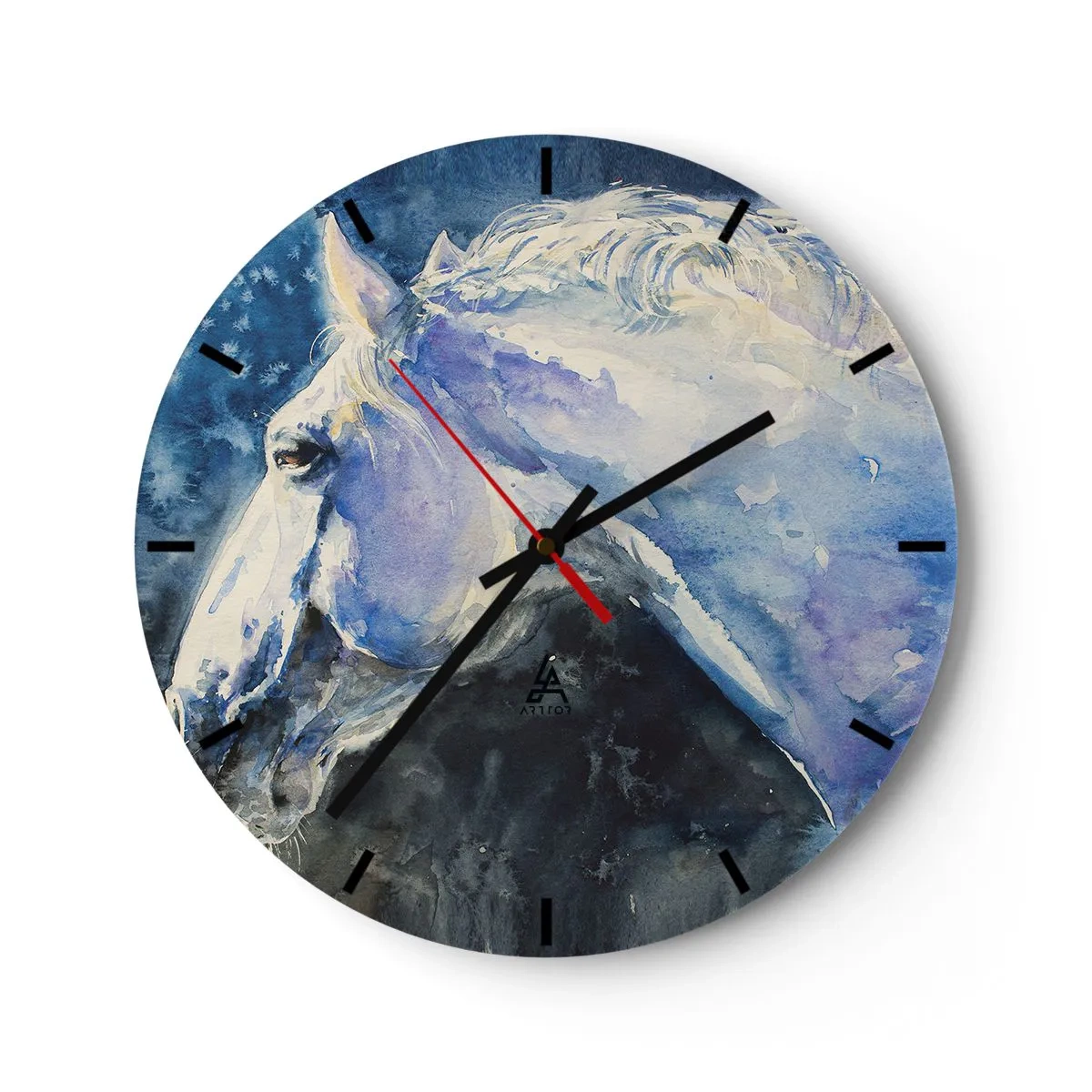 Horloge murale - Pendule murale - Portrait dans une lueur azur - 40x40 cm