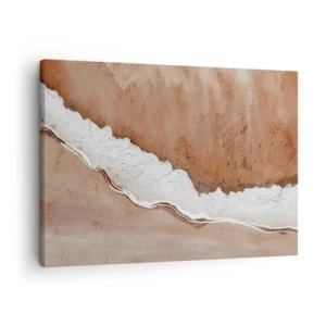 Impression sur toile - Image sur toile - Texture de sable avec des accents blancs - 70x50cm - Dans des couleurs de la terre - Décoration murale moderne pour le salon et la chambre ARTTOR