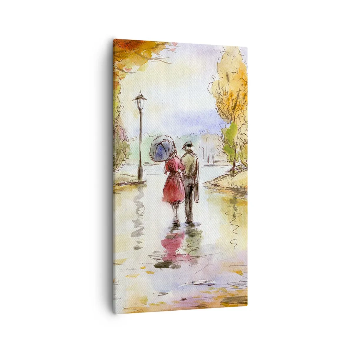 Impression sur toile - Image sur toile - Automne romantique dans le parc - 55x100 cm
