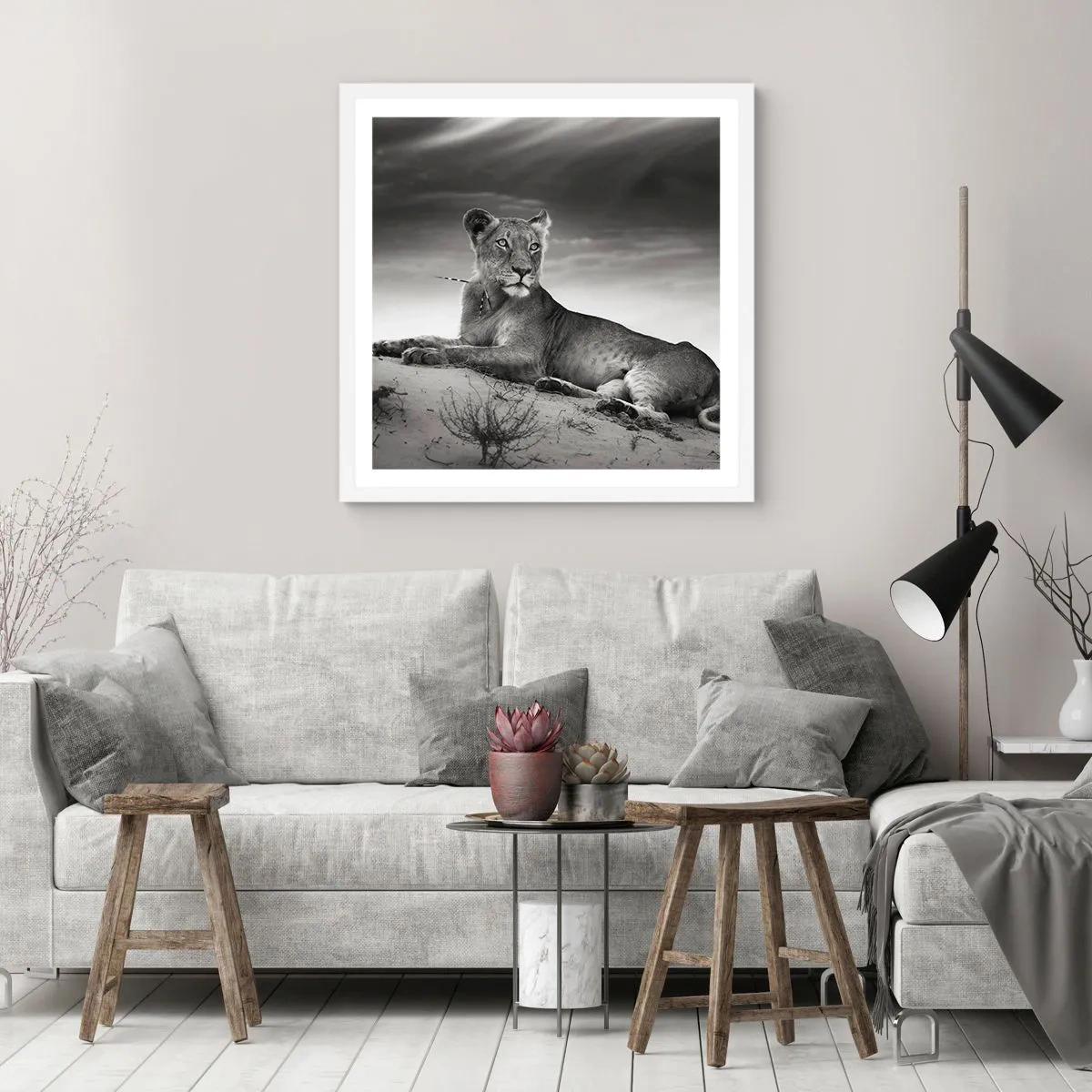 Affiche dans un cadre blanc - Poster - La reine du désert reste - 30x30 cm