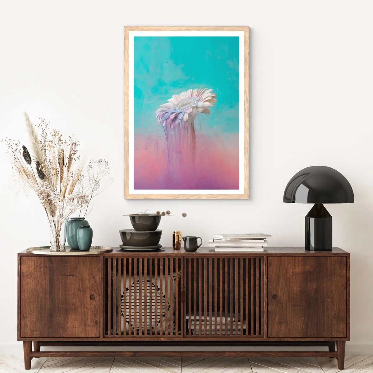 Affiche dans un chêne clair - Poster - Le monde souterrain des fleurs - 70x100 cm