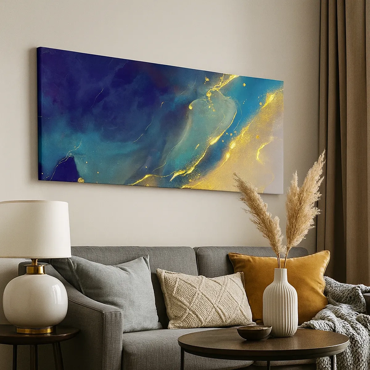 Impression sur toile - Image sur toile - Coulée d'or - 30x30 cm