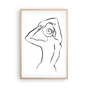 Affiche dans un chêne clair - Poster - Action matinale - 61x91 cm