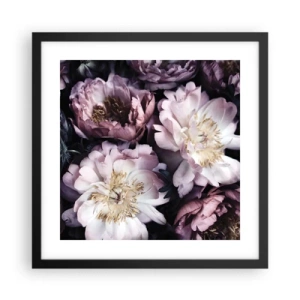 Affiche dans un cadre noir - Poster - Bouquet à l'ancienne - 40x40 cm