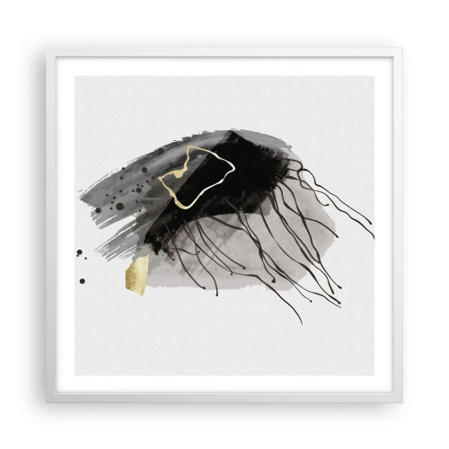 Affiche dans un cadre blanc - Poster - En noir et en or - 60x60 cm