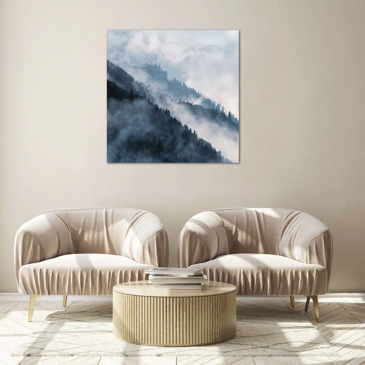 Impression sur verre - Image sur verre - Mysticisme des montagnes - 30x30 cm