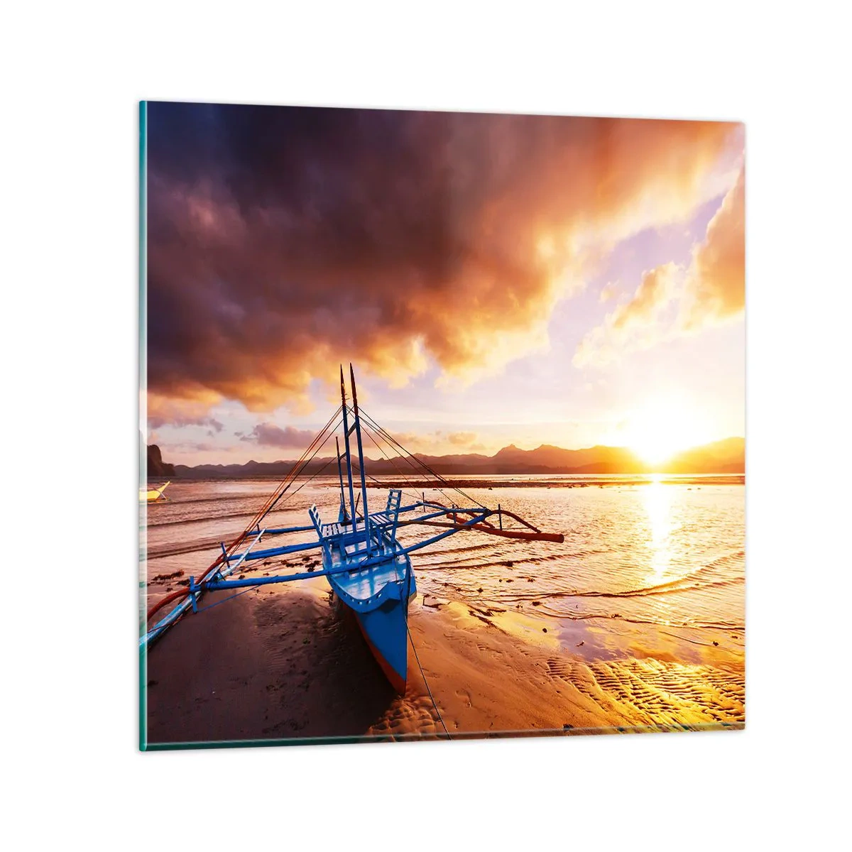 Impression sur verre - Image sur verre - Allongez-vous dans le sable après une longue journée - 50x50 cm