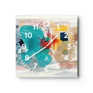 Horloge murale - Pendule murale - Jeu de couleurs - 30x30 cm