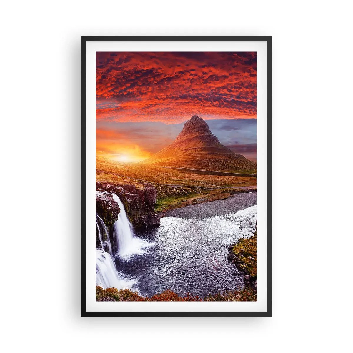 Affiche dans un cadre noir - Poster - Vue de la terre du milieu - 61x91 cm