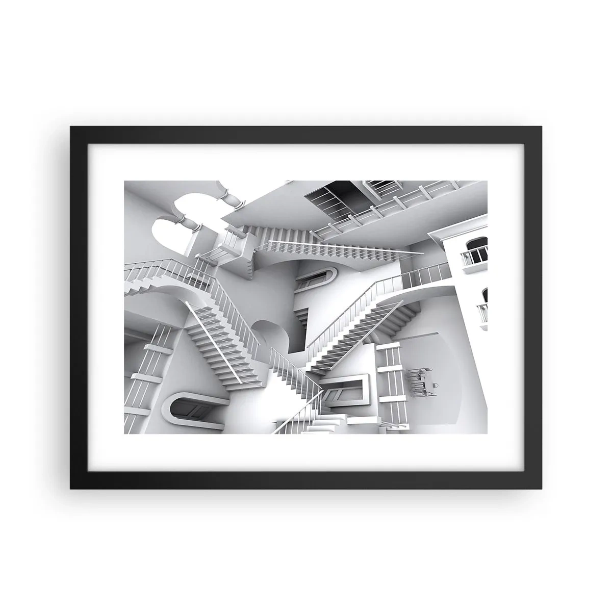 Affiche dans un cadre noir - Poster - Paradoxes spatiaux - 40x30 cm