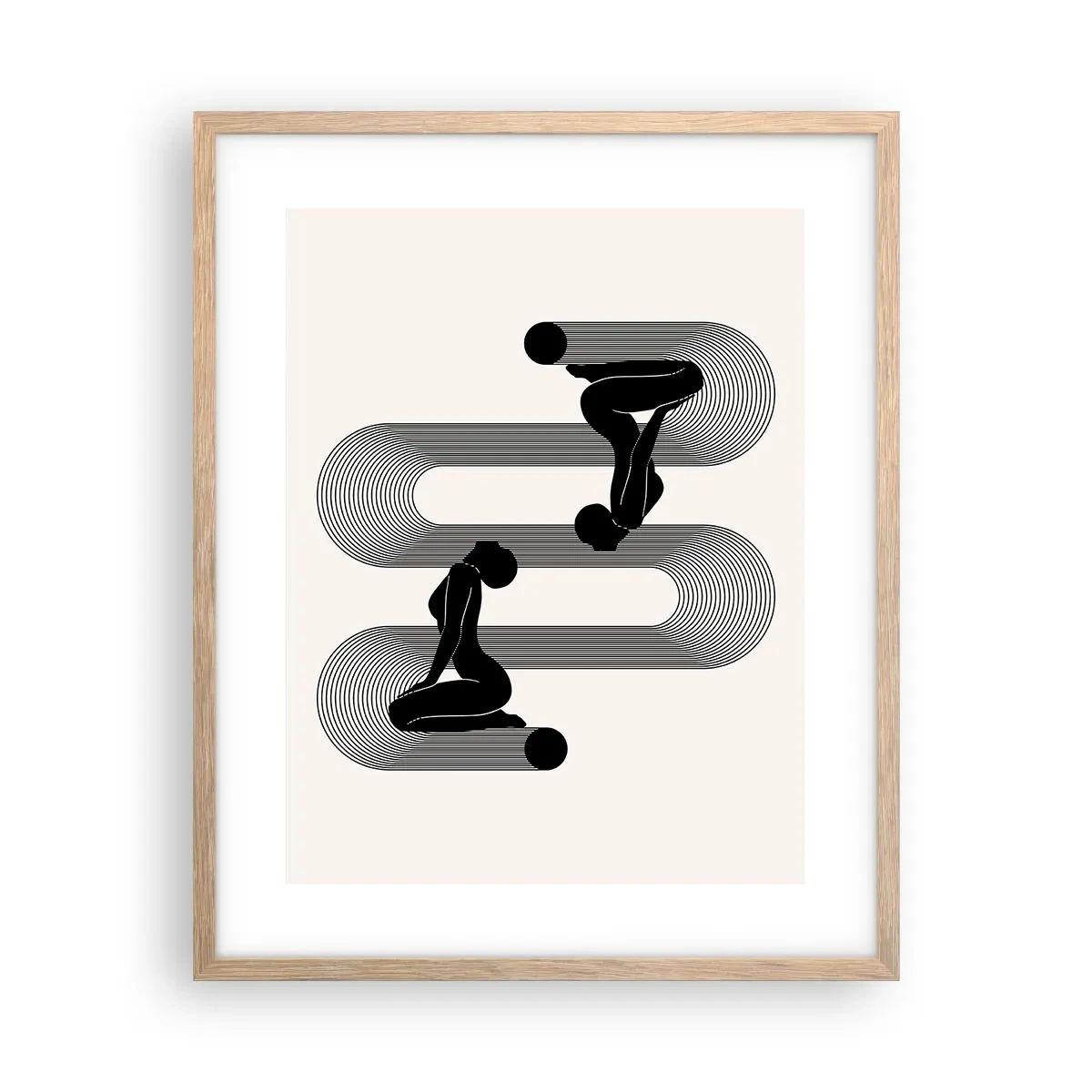 Affiche dans un chêne clair - Poster - Symétrie sensuelle - 40x50 cm