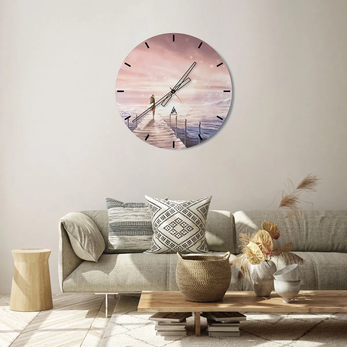Horloge murale - Pendule murale - A la lumière d'un rêve - 40x40 cm