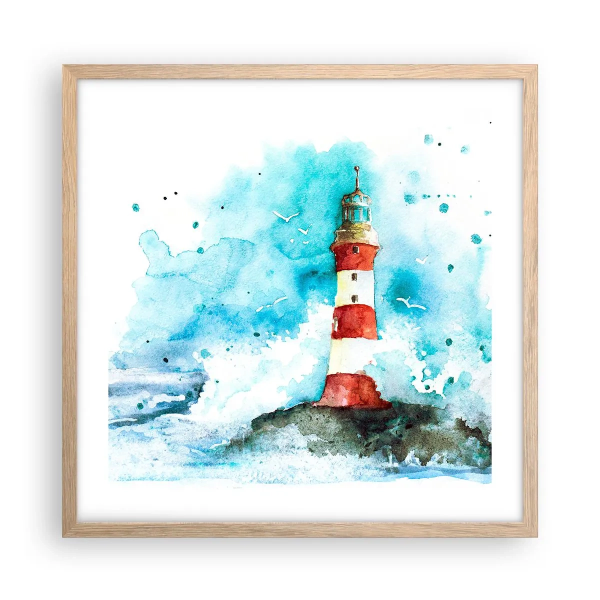 Affiche dans un chêne clair - Poster - Unité des éléments - 50x50 cm