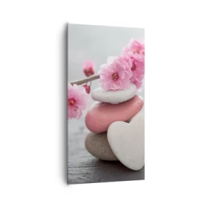 Impression sur toile - Image sur toile - Le bonheur avec une fleur de cerisier - 65x120 cm