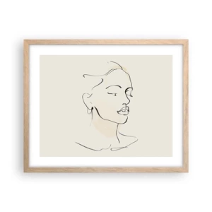 Affiche dans un chêne clair - Poster - Une ligne certaine - 50x40 cm