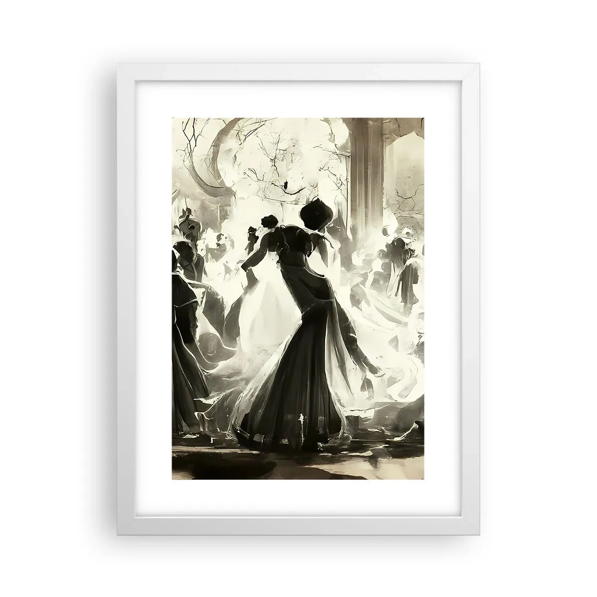 Affiche dans un cadre blanc - Poster - La grande mascarade - 30x40 cm