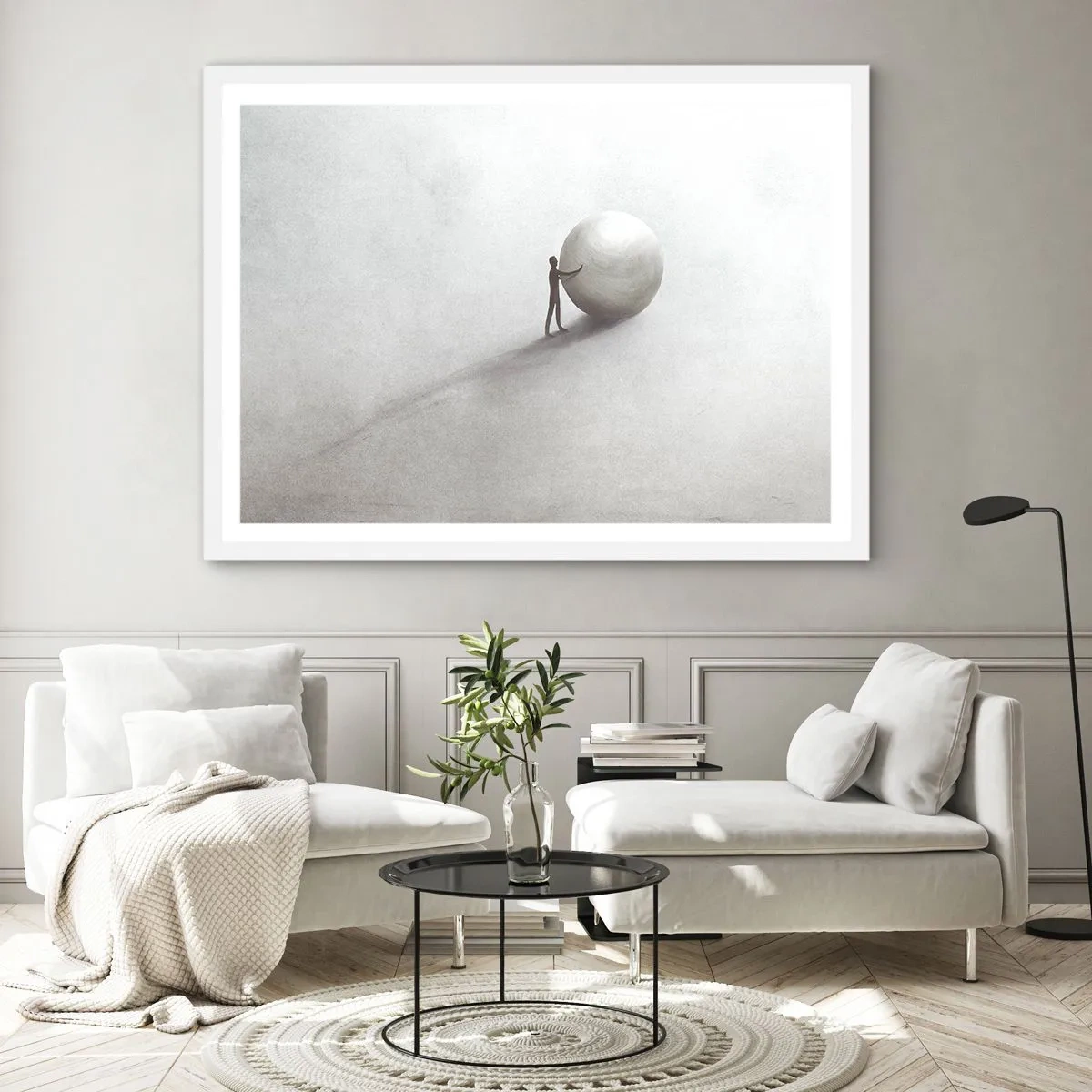 Affiche dans un cadre blanc - Poster - Jeu de la vie - 91x61 cm